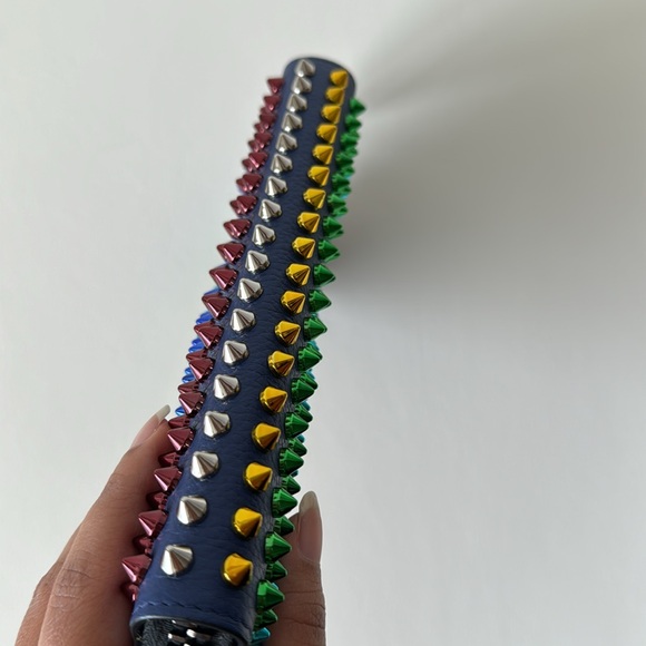 ❌SOLD❌ Christian Louboutin Panettone Wallet Calf Empire/Spikes Mix with Box & DB - Picture 5 of 14